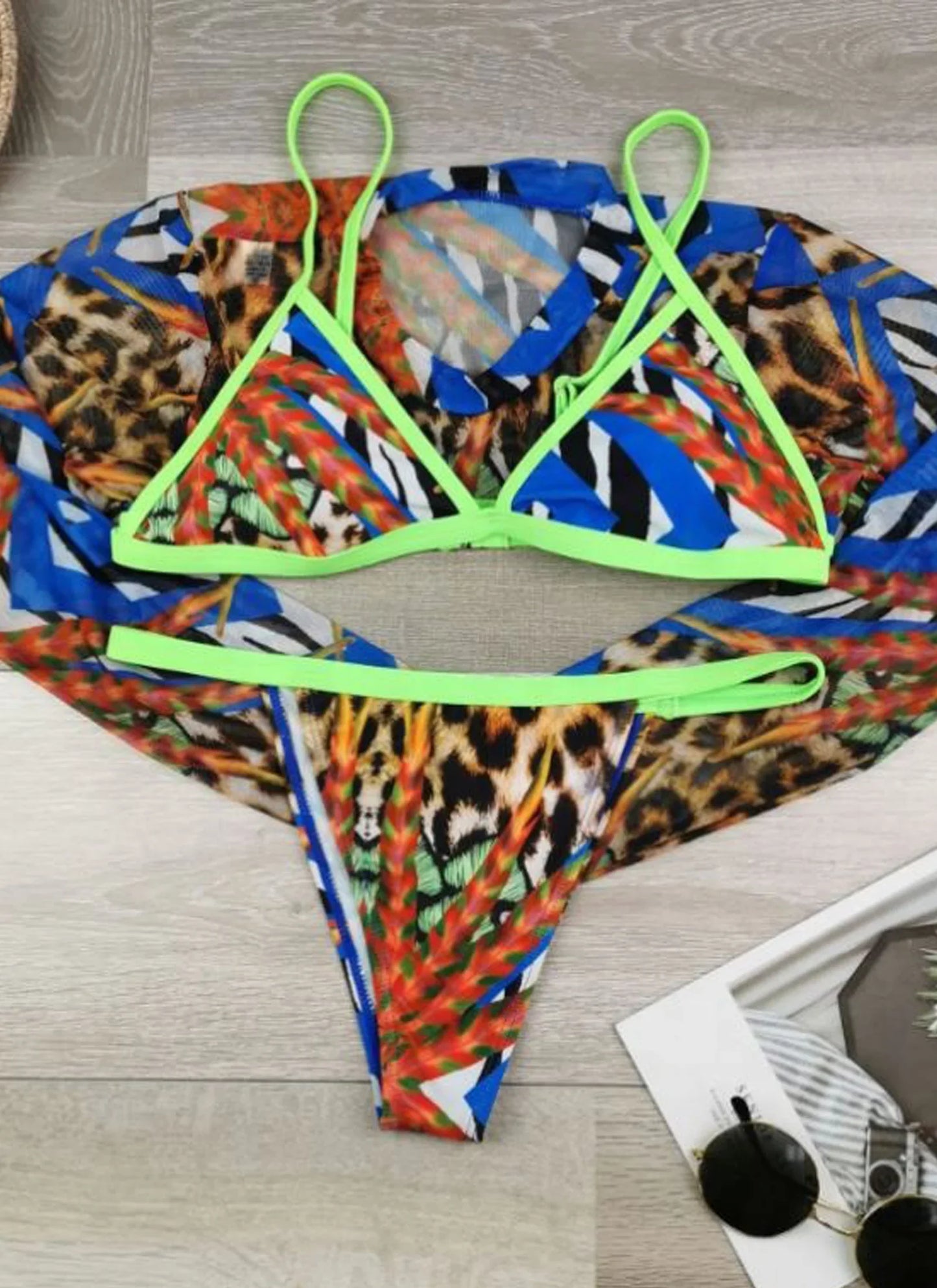 Fashionable Lion Queen Three Piece Swimsuit