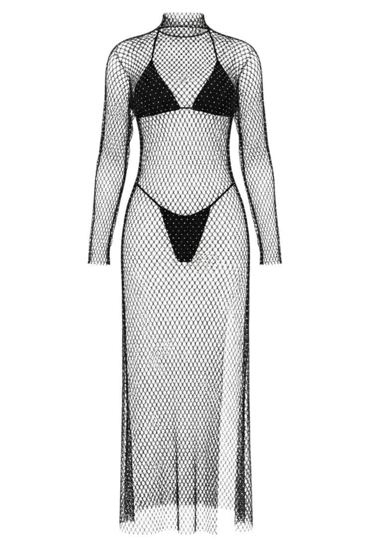 mesh rhinestone cover up dress Starry Night