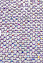SlaySwimwear Shine Bright Durag, a dazzling purple mesh durag encrusted with iridescent crystals for a glamorous look.