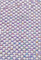 SlaySwimwear purple mesh durag adorned with iridescent crystals, featuring a diamond net pattern and customizable length.