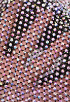 SlaySwimwear black mesh durag encrusted with iridescent rhinestones, offering a glamorous and dazzling look.