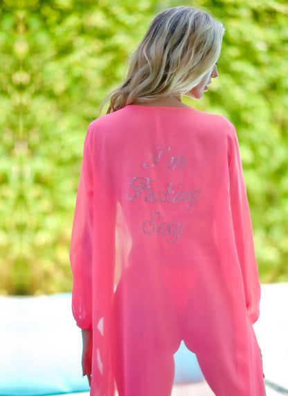 Stylish I'm Sexy Pink Swimsuit from Slay Swimwear